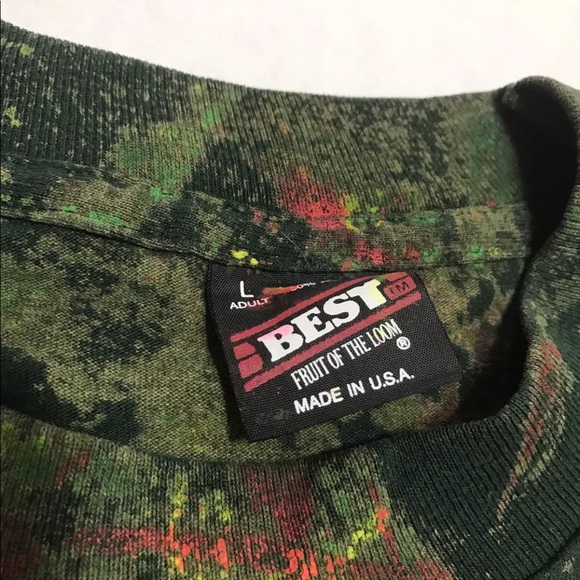 Vintage 80s Fruit Of The Loom Multicolor T Shirt - Picture 5 of 6